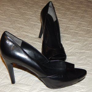 Calvin Klein Moira Open Toe Stiletto Pump, Black, Size 8.5 - UEC